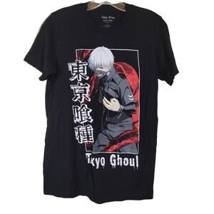 Tokyo Ghoul Ken Kaneki Box T-Shirt Graphic Print Crew Neck Pullover Black Small